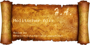 Holitscher Aliz névjegykártya